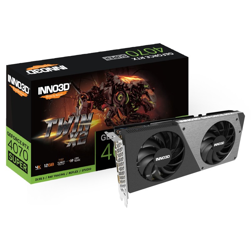 INNO3D GeForce RTX 4070 SUPER TWIN X2 OC 12GB GDDR6X Grafikkarte 3xDP/HDMI